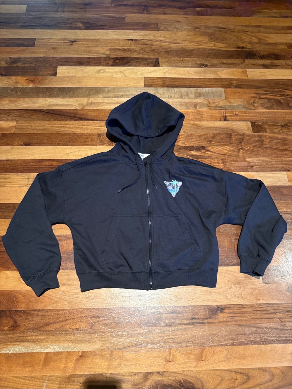 Billabong Black Crop Zip-Up Hoodie Small